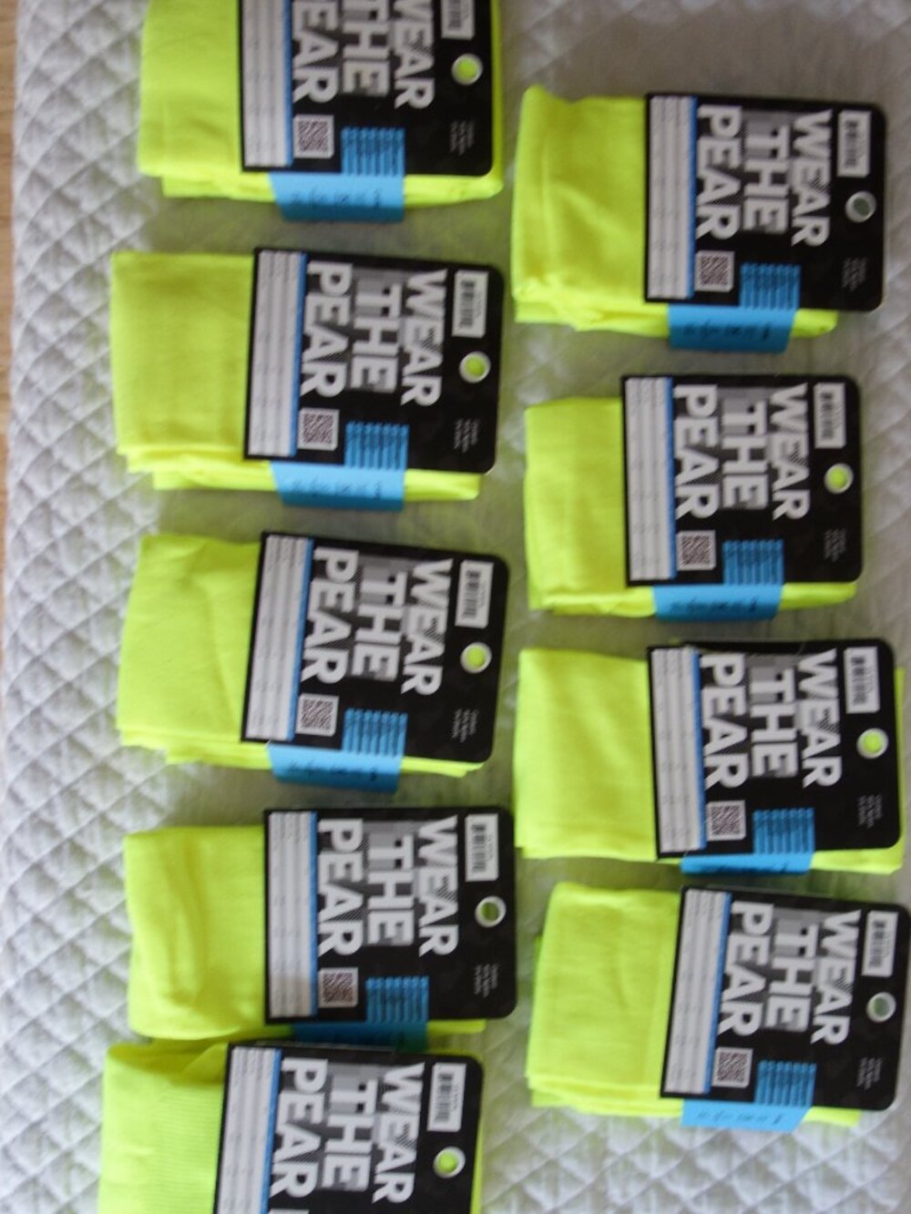 Lot of 9 Pairs of Neon Yellow WEAR THE PEAR socks
